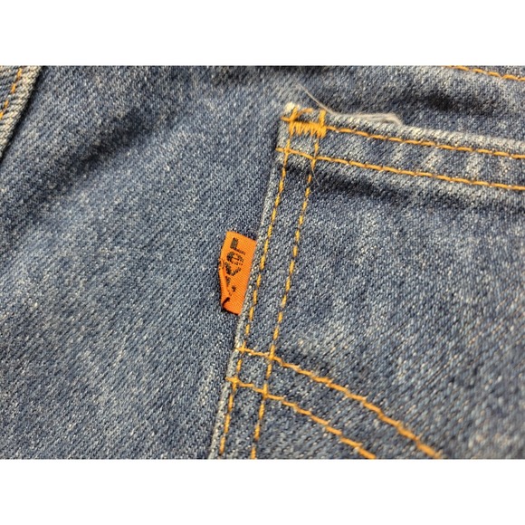 Vintage Levis 509 Jeans Mens 42x30 Blue Denim Regular Orange Tab 80s Hemmed - Picture 3 of 14